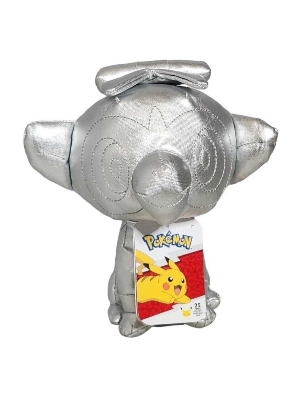 Pokemon 25th Anniversary 8” Metallic Grookey Stuffed Plush Animal Toy NWT Silver